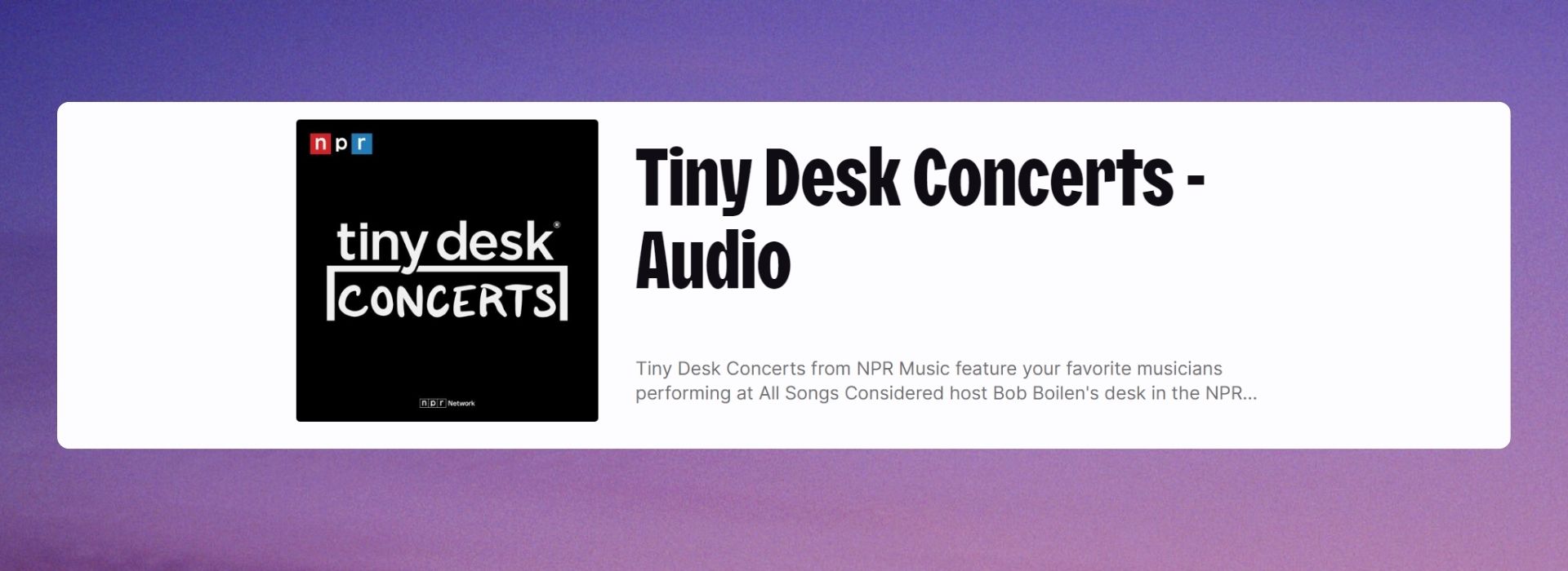 Tiny Desk by NPR